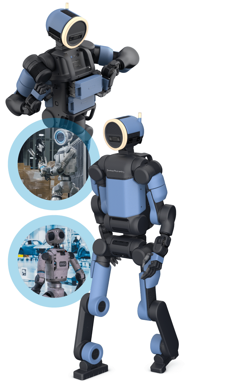 Boston Dynamics Atlas (electric) — Battery / walking product collage